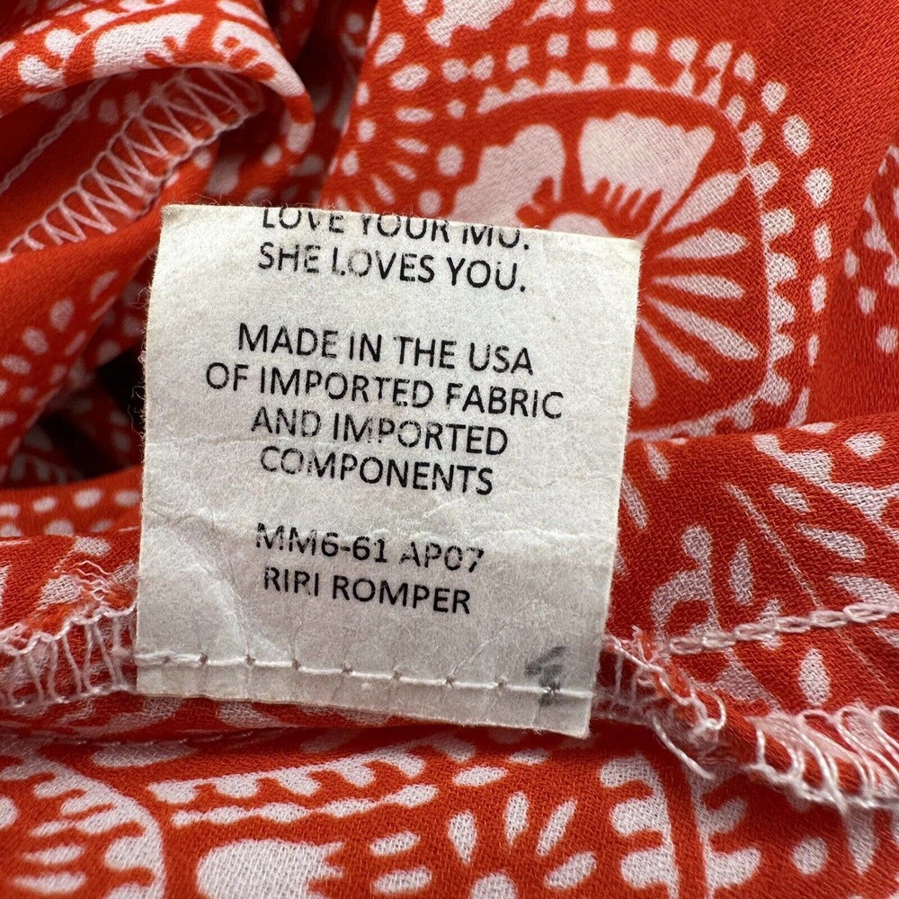 EUC Show Me Your Mumu Womens Sz M Red White Floral Sleeveless One Piece Romper - Picture 5 of 12
